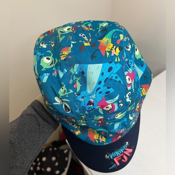 Disney Parks Monster Inc. 5 Panel Hat Cap Adult Unisex “Monster Fun” Teal, Blue - Picture 5 of 10